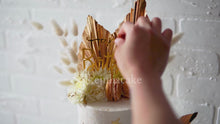 Load and play video in Gallery viewer, Cursive &quot;Happy Birthday&quot; Shiny Cake Topper
