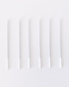 Slim Tall Silver Birthday Candles
