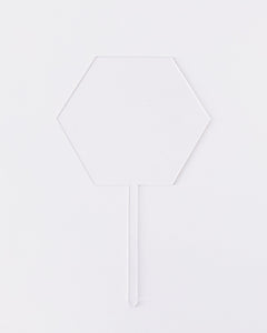 Clear Acrylic Cake Topper - Circle, Hexagon, or Square