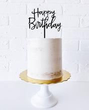 Load image into Gallery viewer, Cursive &quot;Happy Birthday&quot; Shiny Cake Topper
